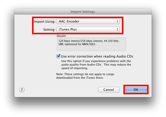 Change import settings to AAC to render a ringtone