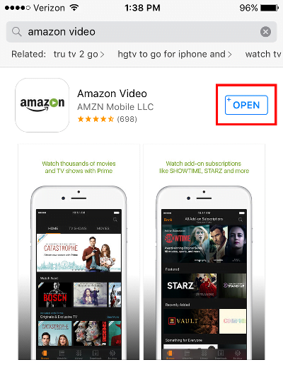 Open Amazon Video App
