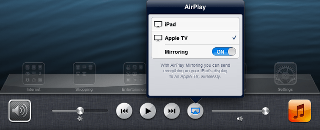 Turn on main AirPlay screen mirroring