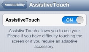 turn on AssistiveTouch