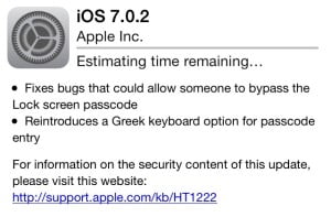 iOS 7.0.2 update