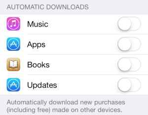 iOS 7 Automatic Downloads
