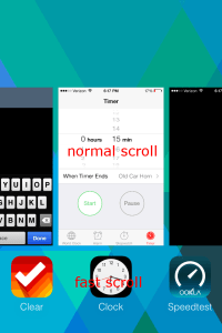 iOS 7 multitask scroll speeds
