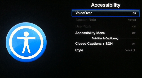 accessibility options for Apple TV