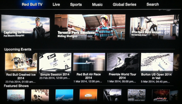 Red Bull channel for Apple TV