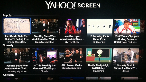 Apple TV Yahoo Screen