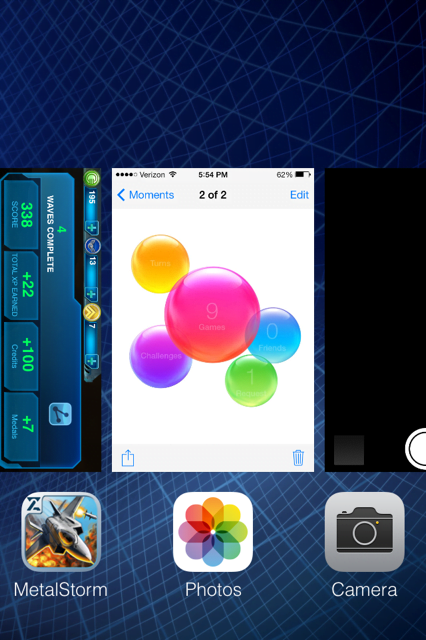 iOS 7 multitasking view