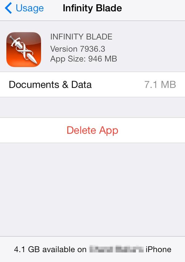 delete apps from iPhone usage screen