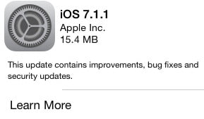 iOS 7.1.1 upgrade