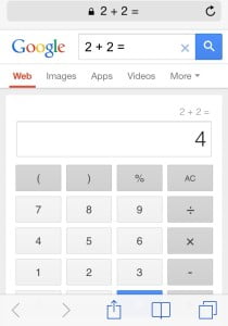 Use Spotlight and Google to do calculations