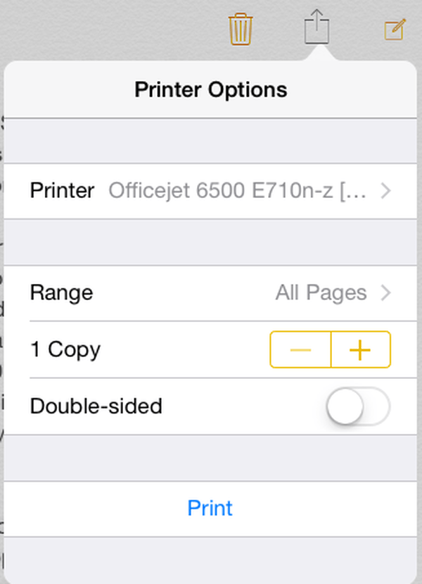 iPad printing options