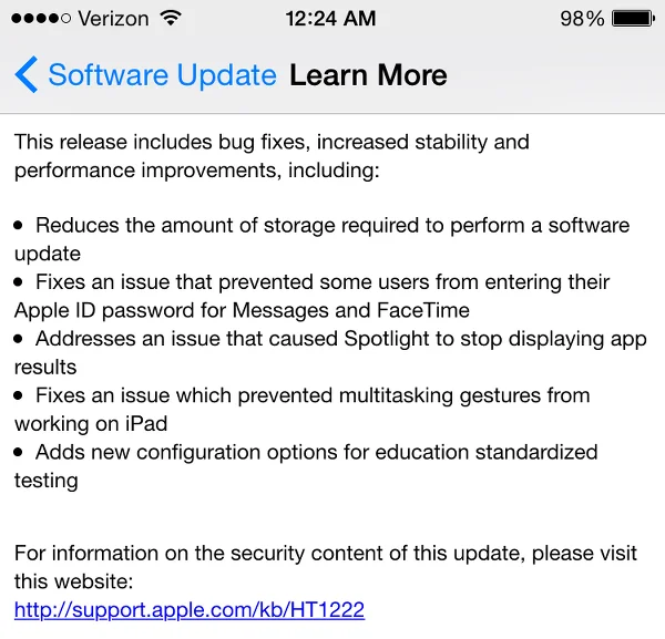 iOS 8.1.3 Fixes