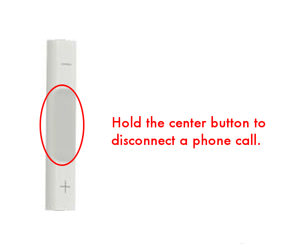 Hang up call using iPhone headphone controls