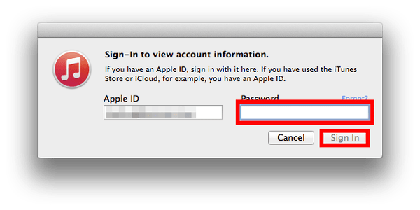 Sign In to iTunes Store on OS X