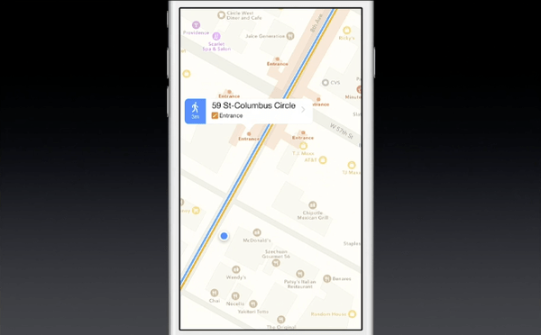 iOS 9 Maps subway exit