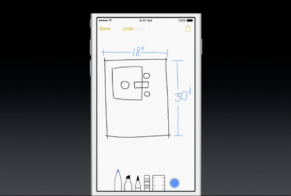 iOS 9 Notes sketch feature