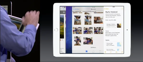 iOS 9 iPad switch main multitasking app with 4 finger swipe