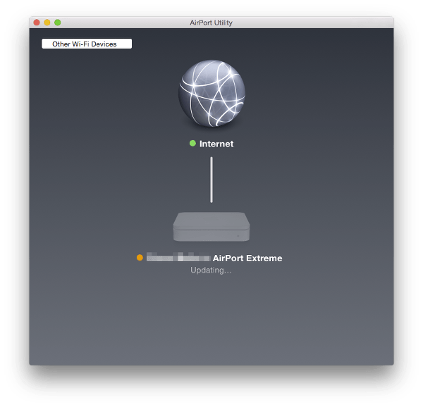 wait for AirPort Extreme router to update
