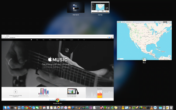 Mission Control on Mac OS X Yosemite