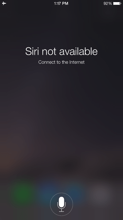 Siri Not Available Offline