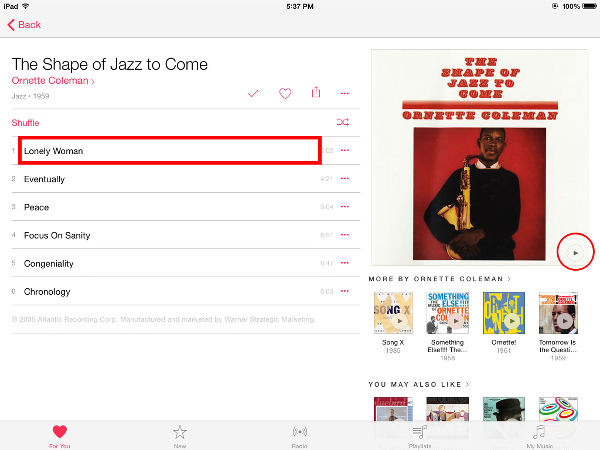 Apple Music Album Screen