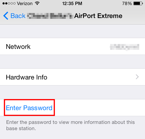 tap on Enter Password