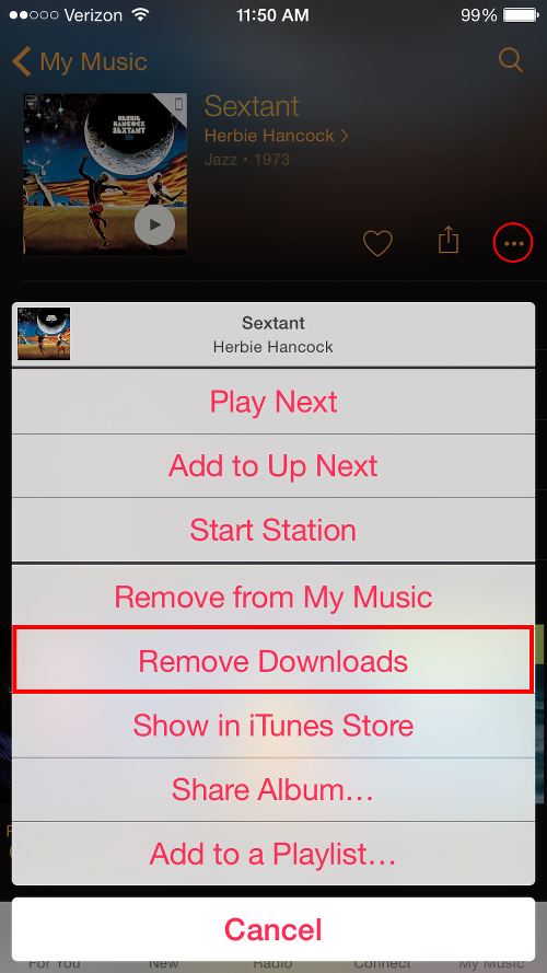 Remove Downloads from Apple Music