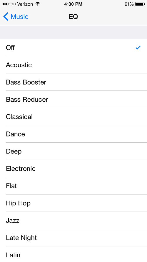 Apple Music EQ Settings