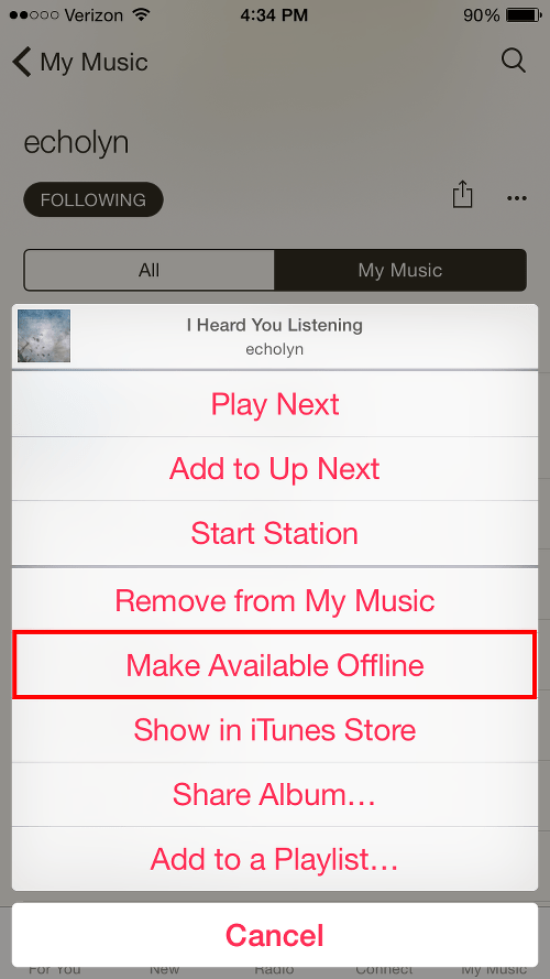 Make Music Available Offline
