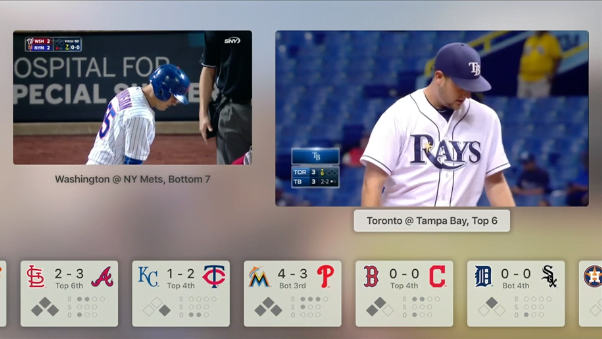 Apple TV 4 MLB Two Games Side by Side