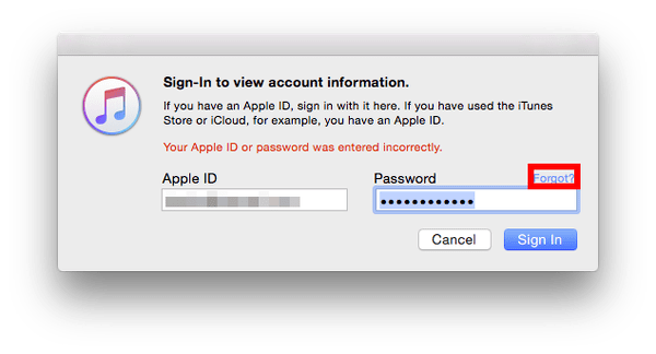 Sign in to iTunes Store Rejected