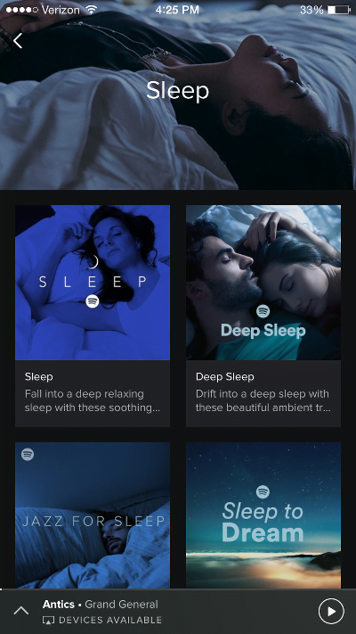 Spotify Sleep Playlists