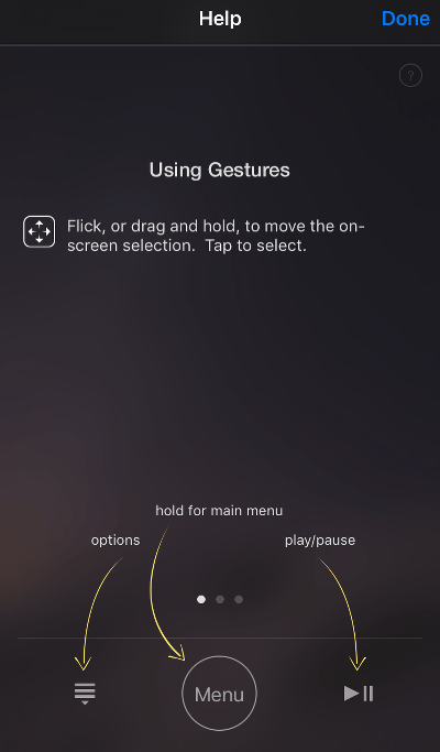 Using Gestures with the Remote App