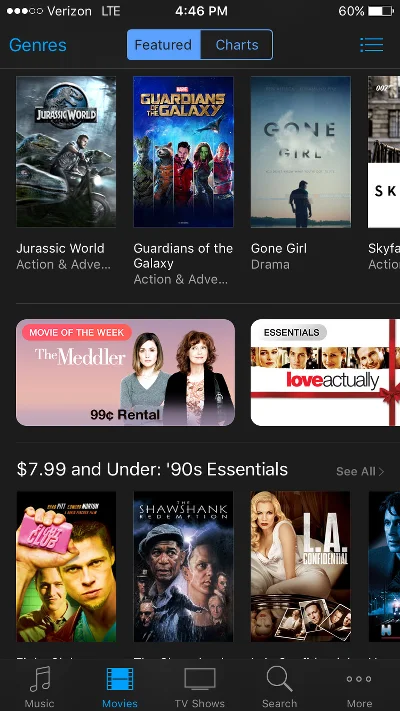 Rent iTunes Movies for 99 Cents