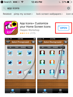 App Icons App Store Open