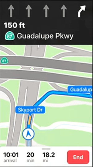 iOS 11 Maps Lane Guidance
