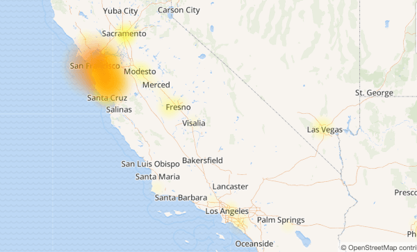 Downdetector Shows SF Bay Area Internet Congestion