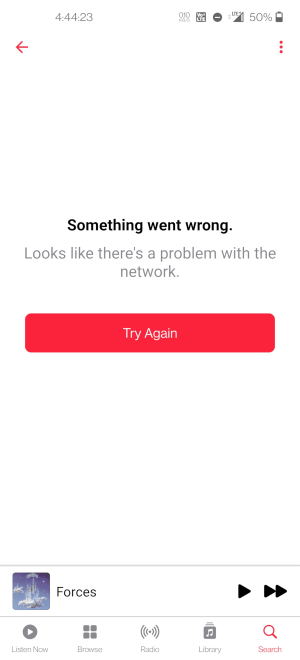Apple Music for Android - Network Problem