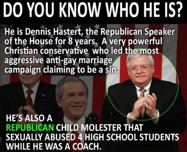 Dennis Hastert the Republican Child Molester