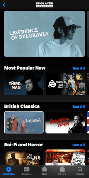 BFI Player Classics Apple TV Channel